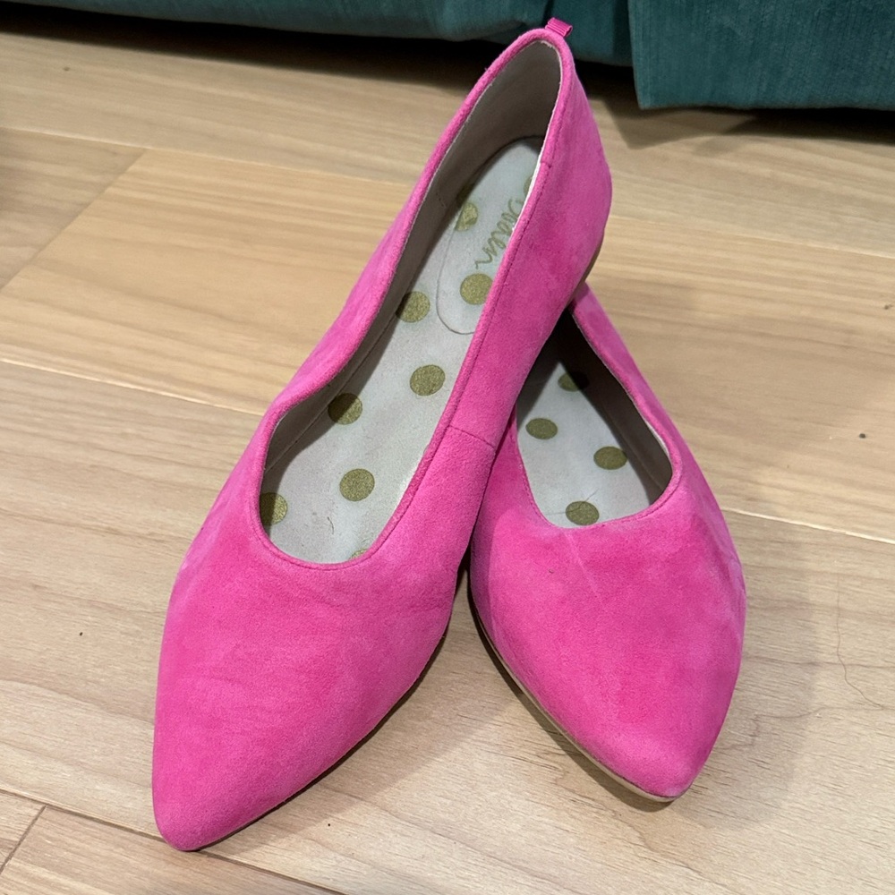 Boden Suede Pointed Toe Pink Fuchsia Women's Flats Size 40